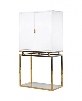 Immaculee White Drinks Cabinet