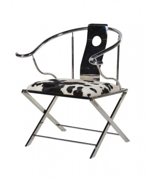 Modern Cowhide and Steel Chair