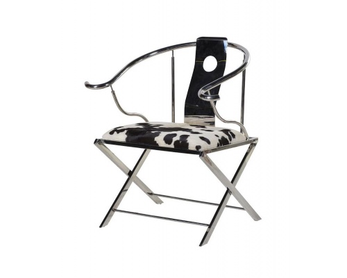 Modern Cowhide and Steel Chair